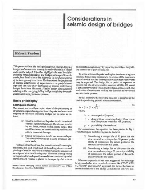 (PDF) Considerations in Seismic Design of Bridges - DOKUMEN.TIPS