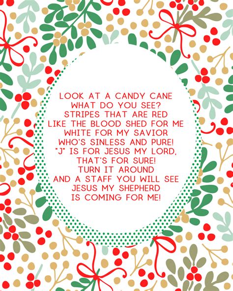 Candy Cane Poem {Free Printable Candy Cane Poems}