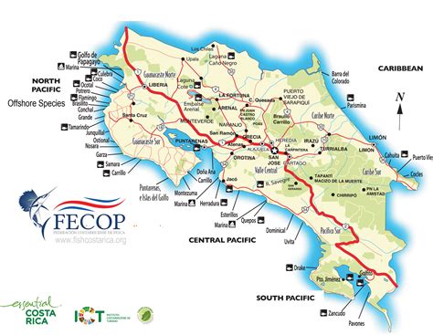 General Costa Rica Information and Fishing Map – Costa Rica Fishing - FECOP