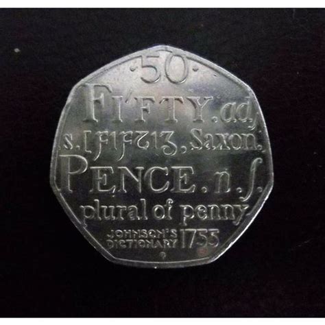 50 PENCE GREAT BRITAIN 2005 CIRCULATED 50p COIN JOHNSONS DICTIONARY ANNIVER 1755 on eBid United ...