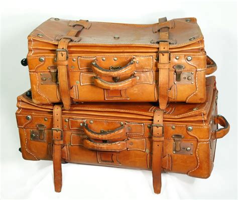 Vintage Leather Luggage Set | Leather luggage set, Vintage luggage ...