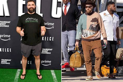 The Kelce Brothers: Travis Rocks Stylish Sneakers, Jason Prefers ...