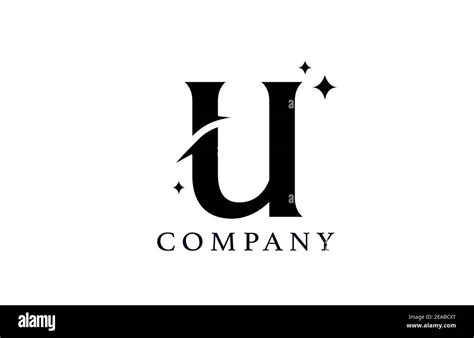 U simple black and white alphabet letter logo for company and corporate ...