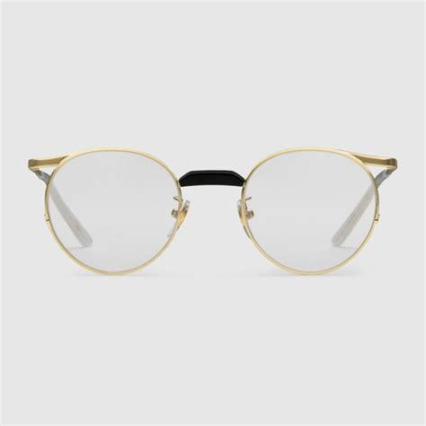 Gucci Round-frame metal glasses - 494332I33308880