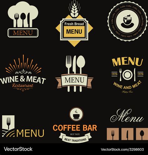 Restaurant signs Royalty Free Vector Image - VectorStock