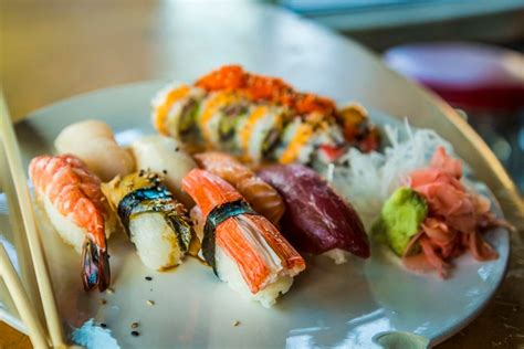 Various nigiri, and speciality maki in the back from Hunan No 1 ...