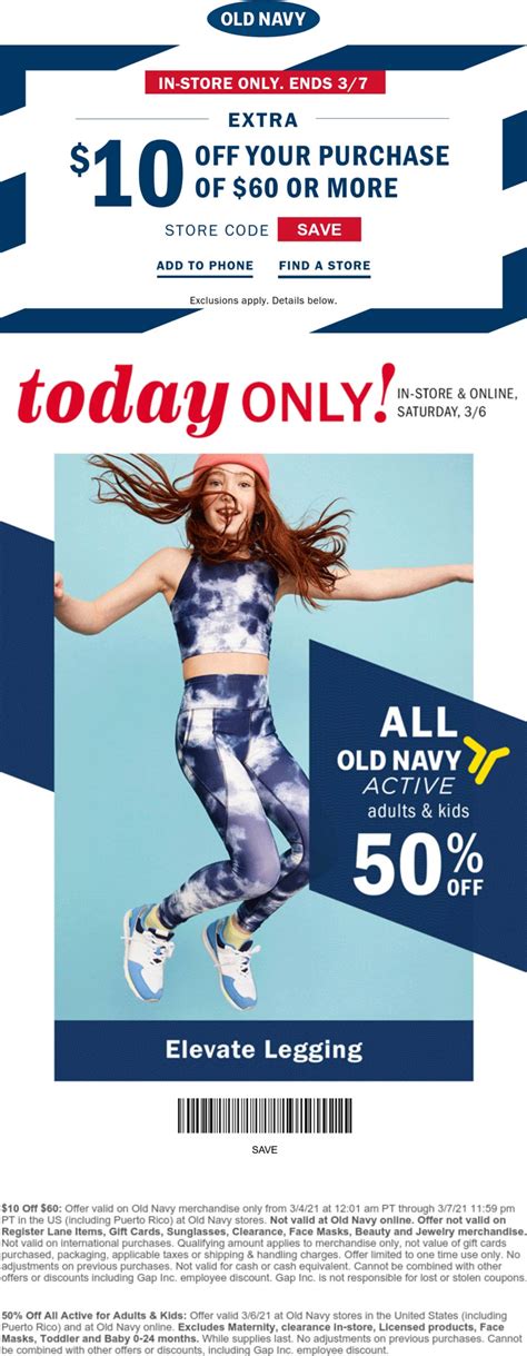 $10 off $60 & more at Old Navy #oldnavy | The Coupons App®