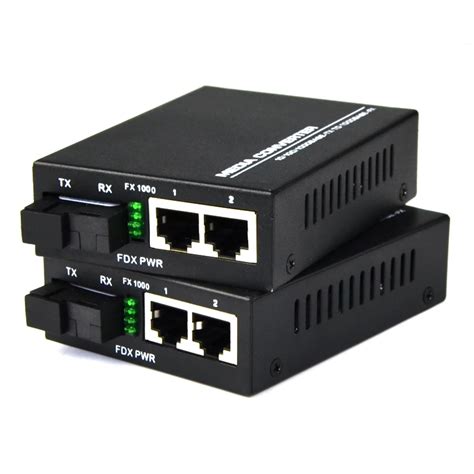 1 Pair 10/100/1000Mbps Fiber Optic Ethernet Media Converter Gigabit ...