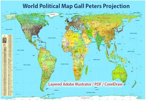 World Map Mercator Vs Peters Projection – Topographic Map of Usa with ...