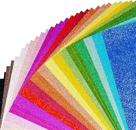 Glitter Cardstock Paper, 40 Sheets 20 Colors, Colored Cardstock for ...