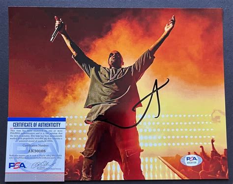 kanye west signed autographed 8 X 10 photo PSA Cert Coa