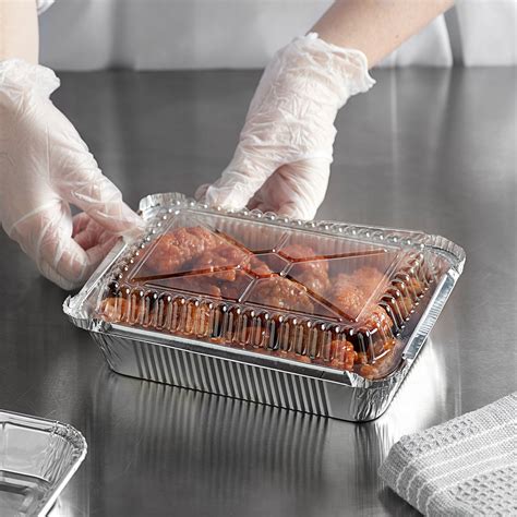 Choice 2.25 lb. Foil Oblong Take-Out Container with Dome Lid - 250/Case