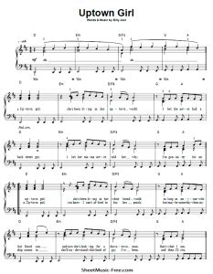 Uptown Girl Sheet Music Billy Joel - ♪ SHEETMUSIC-FREE.COM