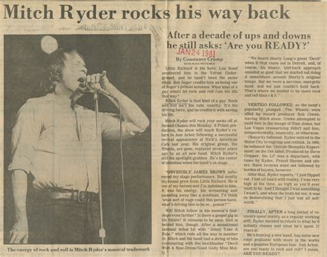 Mitch Ryder rocks his way back | Ann Arbor District Library