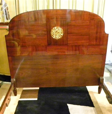 Beautiful Mahogany Art Deco Bed with Marquetry from the 1920s | Bedroom | Art Deco Collection