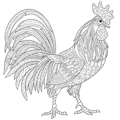 Impressive outline rooster tattoo design - Tattooimages.biz