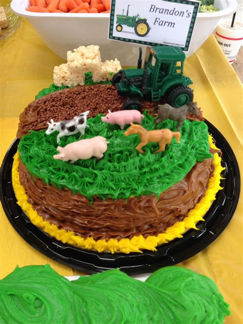 Farm cake so easy to make Tractor Birthday Cakes, Animal Birthday Cakes, Farm Themed Birthday ...