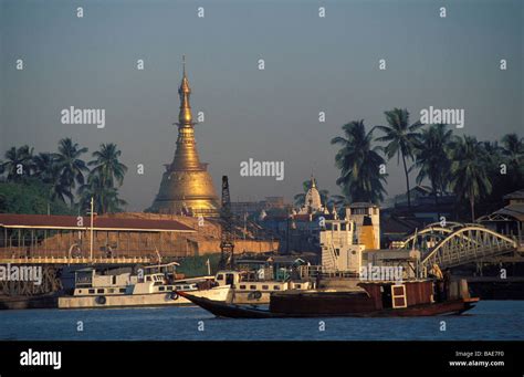 Myanmar (Burma), Rangoon Division, Rangoon City, harbour Stock Photo ...