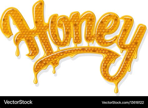 Honey shiny lettering Royalty Free Vector Image