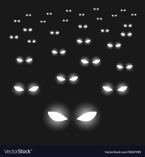 Glowing wild white eyes Royalty Free Vector Image