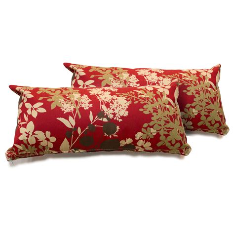 Red Floral Outdoor Throw Pillows Set of 2 - Walmart.com