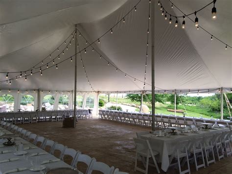 Rope and Pole tent with bistro lights. Contact ABC Rentals Special ...