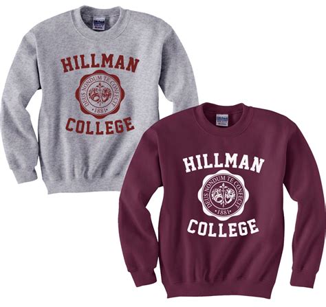 Hillman College Sweatshirt Cosplay Party Halloween Costume