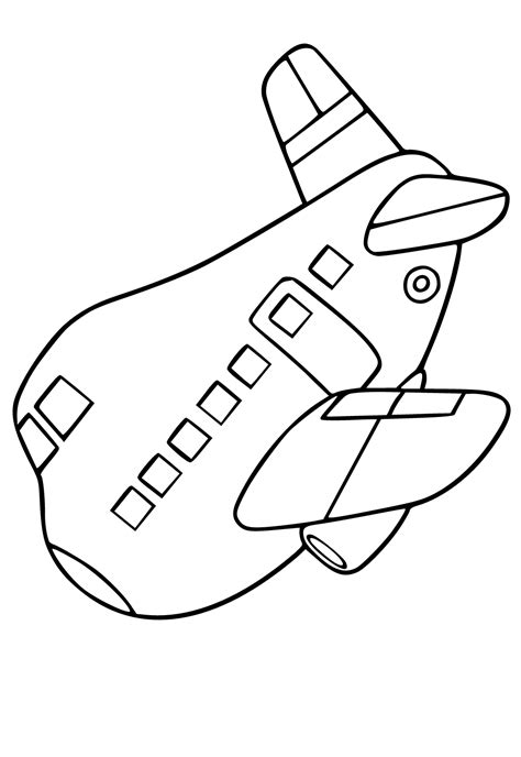 Free Printable Plane Cute Coloring Page for Adults and Kids - Lystok.com