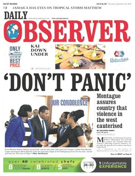 Jamaica Observer - Today's Front Page - JamaicaObserver.com | Jamaican ...