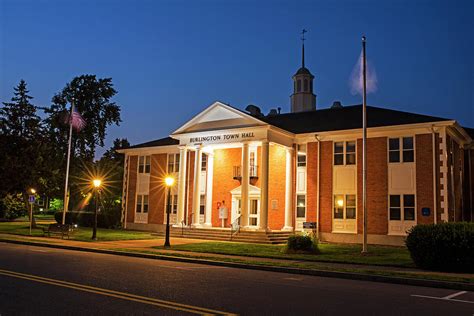 Burlington Massachusetts Town Hall at Dusk Blue Sky Photograph by Toby ...