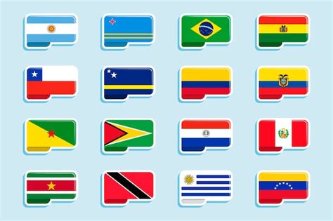 Free Vector | Flat design south america flags element collection