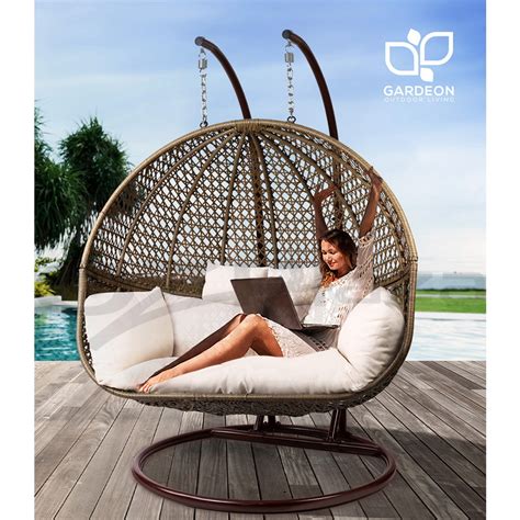 Gardeon Outdoor Furniture Lounge Swing Chair Egg Hammock Wicker 2 ...