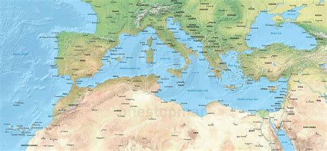 Map Of The Mediterranean Region | Adams Printable Map