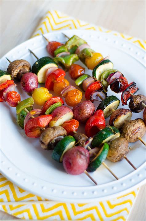 veggie kabobs marinated in -3 tbsp olive oil Splash of ponzu or soy sauce (gluten-free) 1 tbsp ...