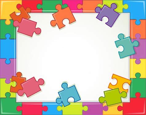 Frame template with jigsaw puzzle pieces 446230 Vector Art at Vecteezy