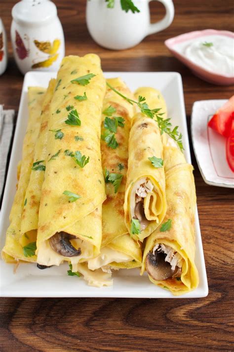 Savory Crepes with Turkey & Mushroom Recipe - COOK.ME