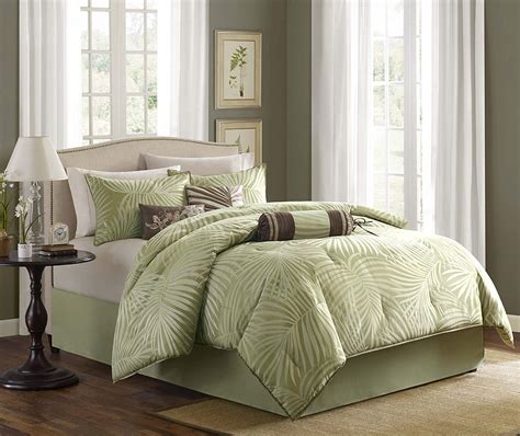 Madison Park Freeport King Size 7-piece Bedding Set in Green, Jacquard ...