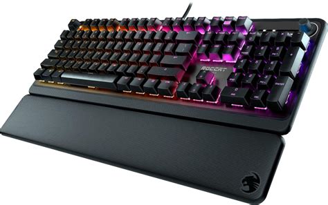 Roccat Pyro Full-Size Wired Mechanical Linear Switch Gaming Keyboard With Rgb, Brushed Aluminum ...