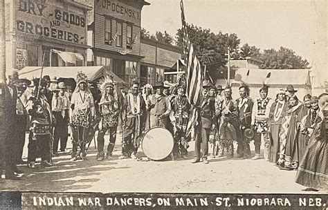 “Indian War Dancers, on Main ST., Niobrara, Neb.” Ponca? : r ...