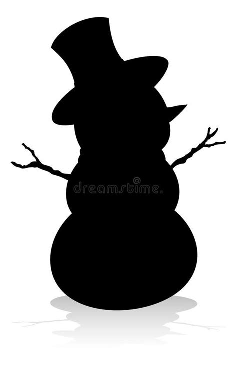 Silhouette Christmas Snowman Stock Vector - Illustration of silhouettes ...