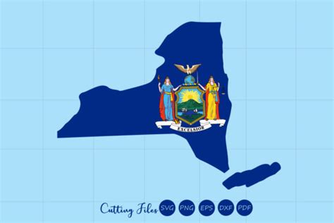 New York State with Flag Background Graphic by HD Art Workshop ...