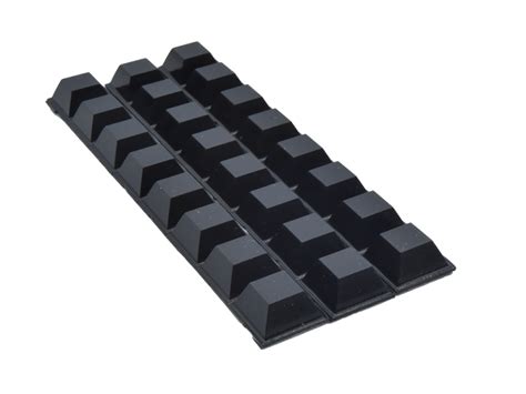 Tube-Town Store - Rubber Feet square-style, small, self-adhesive, black - 24 pcs.