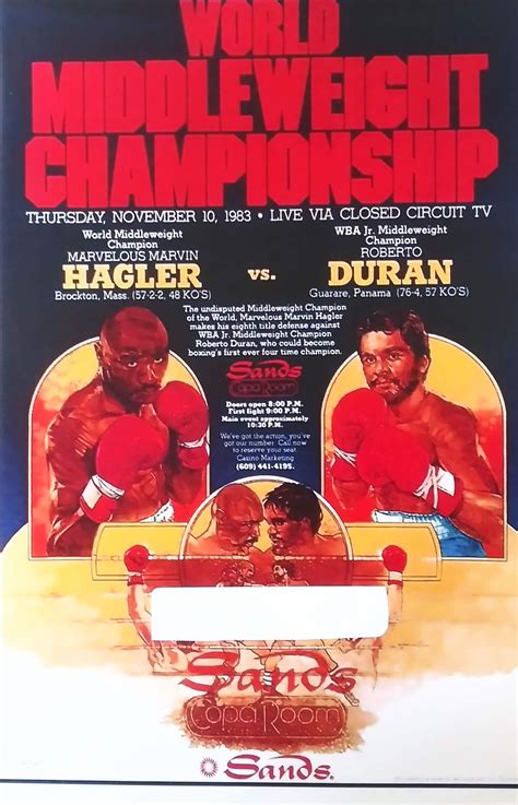 HAGLER Vs DURAN Fight Poster Laminated Print - Etsy