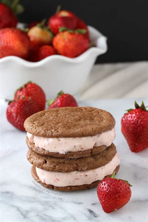 Roasted Strawberry Ice Cream Sandwiches | Cooking on the Front Burner