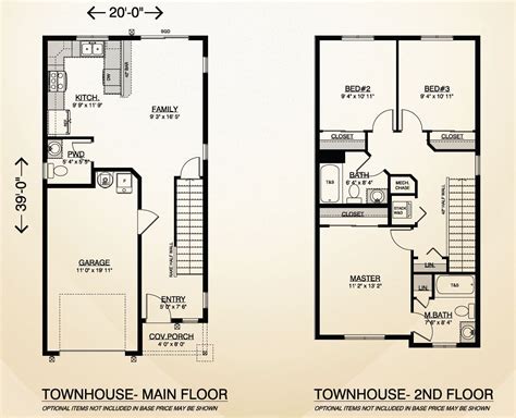 Town House | Narrow lot house plans, Town house plans, Town house floor plan