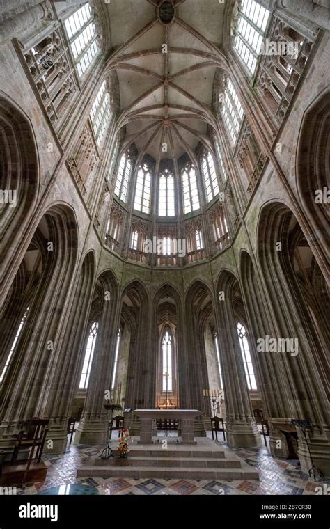 Mont saint michel abbey interior hi-res stock photography and images - Alamy