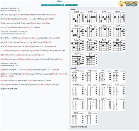 Chord: Alfie - tab, song lyric, sheet, guitar, ukulele | chords.vip