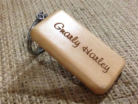 Personalized Wood Keychain Laser Engraved | Etsy