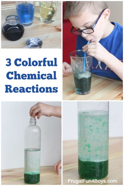 Colorful Chemical Reaction Experiments for Kids - Frugal Fun For Boys ...