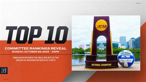 NCAA DI Women's Volleyball Committee to reveal second in-season top 10 ...